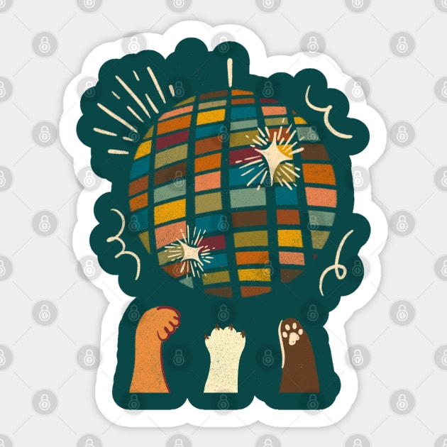 Discotheque Cats Sticker by braveleopard